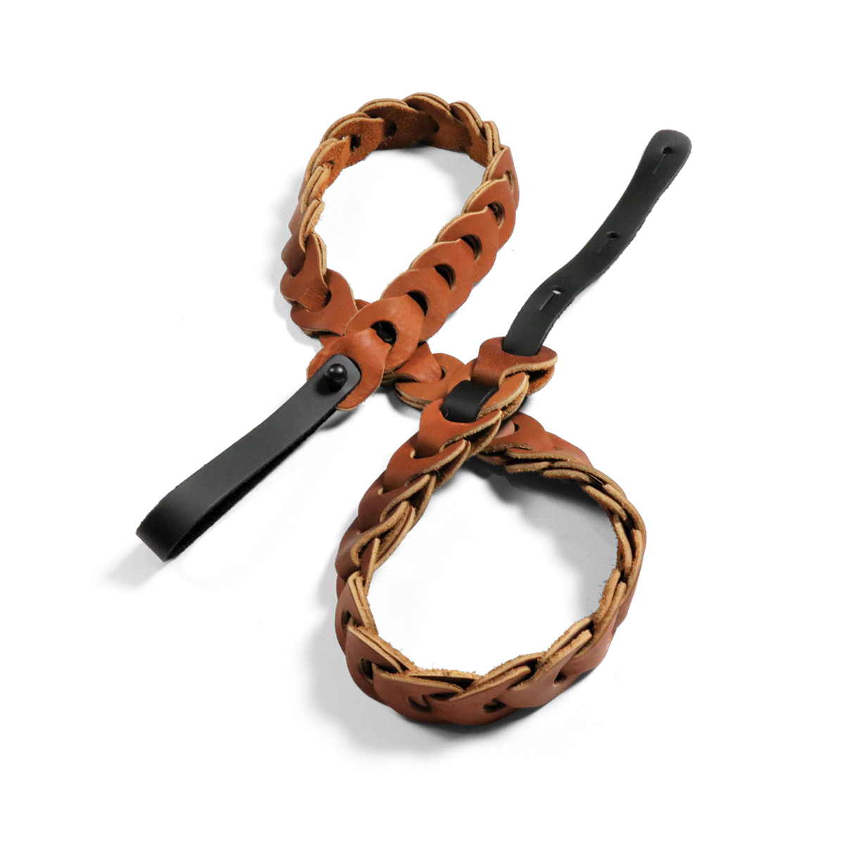 Franklin Mandolin Strap Handmade Link Design Caramel with Black ends