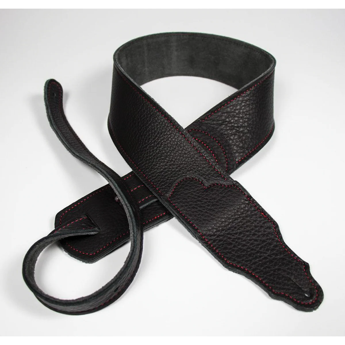 Franklin Original 2.5 Inch Black Glove Leather with Red Stitching