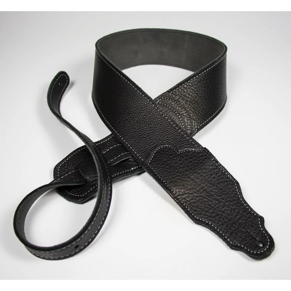 Franklin Original 2.5 Inch Black Glove Leather with Silver Stitching