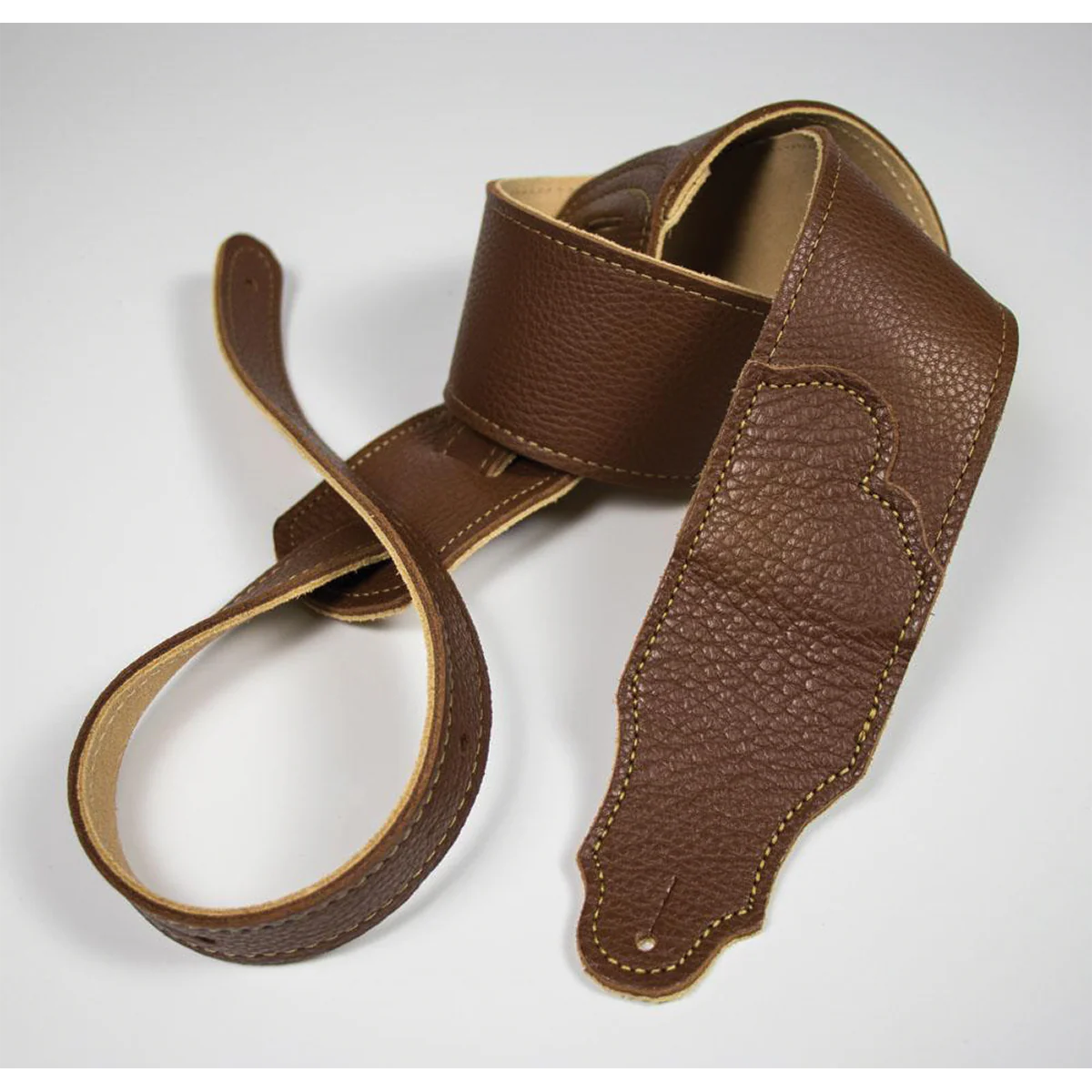 Franklin Original 2.5 Inch Caramel Glove Leather with Gold Stitching