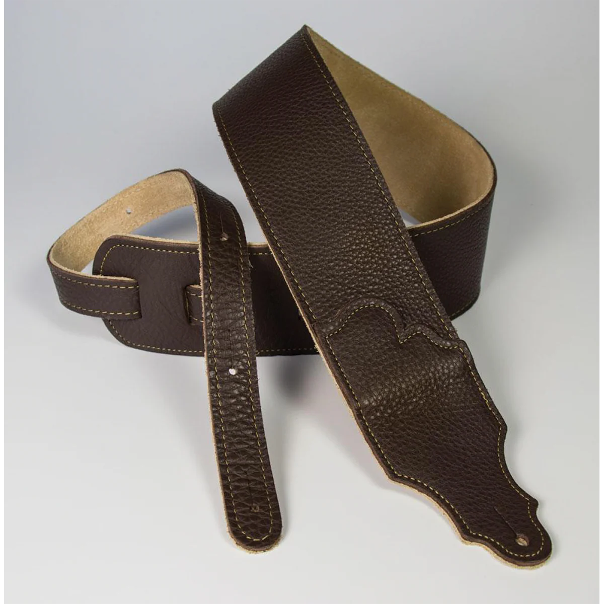 Franklin Original 2.5 Inch Chocolate Glove Leather with Gold Stitching