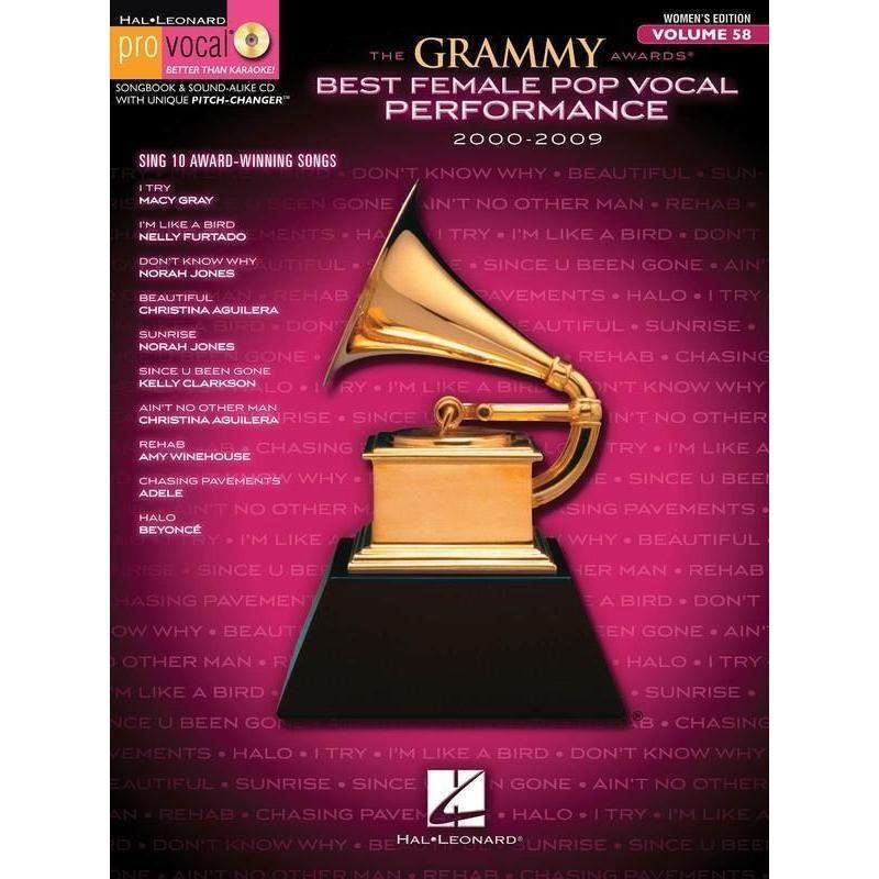 Grammy Awards Female Pop 00 09 Pro Vocal V58 Bk Various