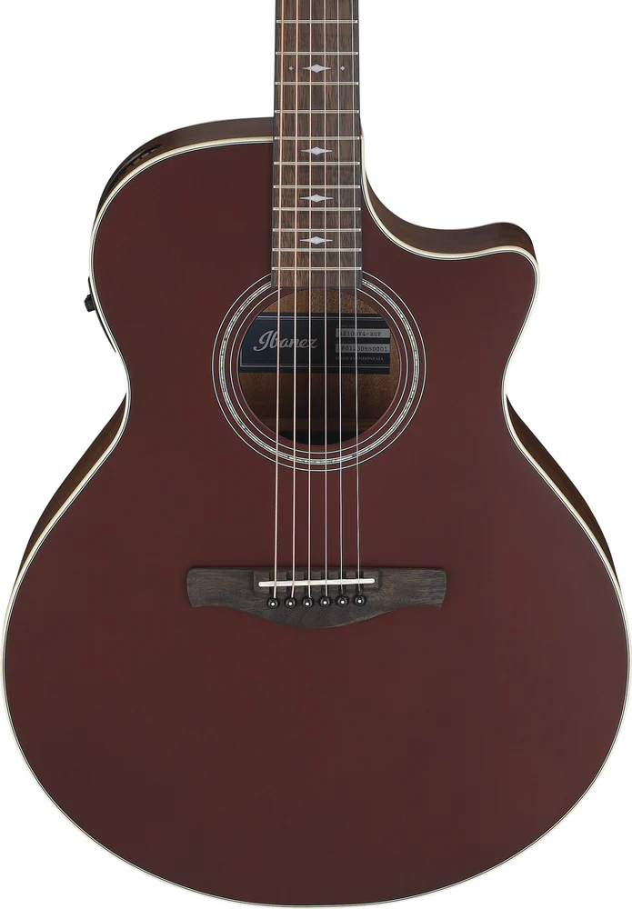 Ibanez AE100BUF Electro Acoustic Guitar Burgundy Flat - Image 3