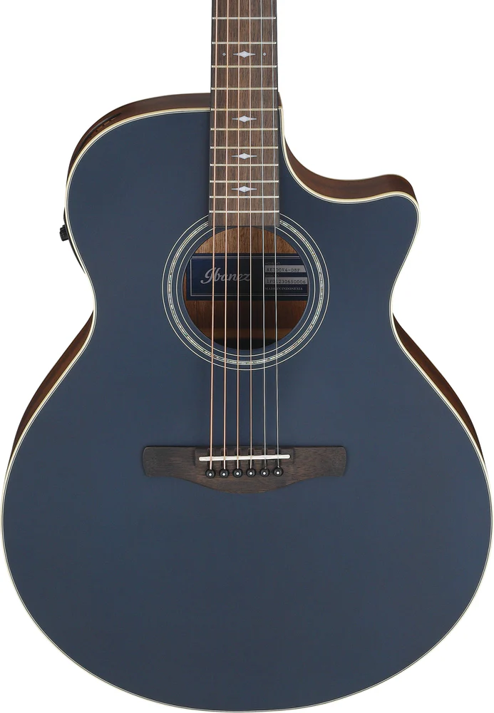 Ibanez AE100DBF Electro Acoustic Guitar Dark Tide Blue Flat - Image 3