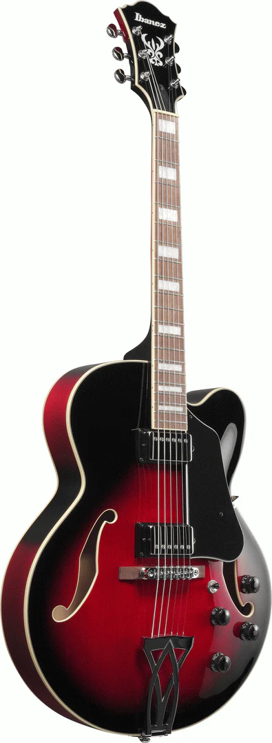 Ibanez AF75 Transparent Red Sunburst Artcore Guitar - Image 3