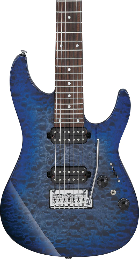 Ibanez AZ427P2QMTUB 7 String Electric Guitar Twilight Blue Burst - Image 3