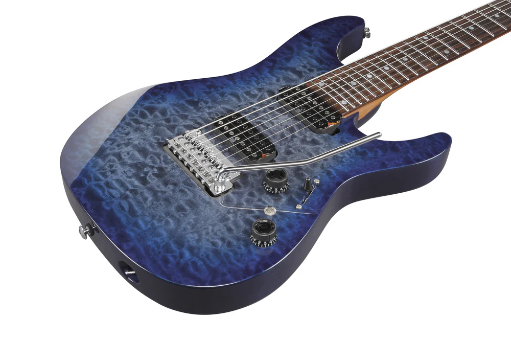 Ibanez AZ427P2QMTUB 7 String Electric Guitar Twilight Blue Burst - Image 4