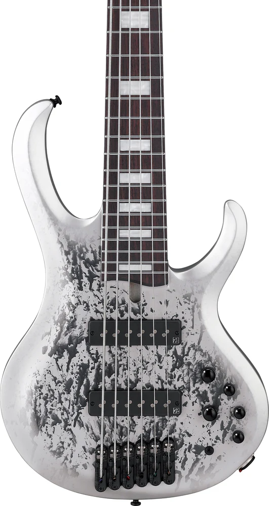 Ibanez BTB25TH6SLM 6 String Electric Bass Guitar Silver Blizzard Matte - Image 3