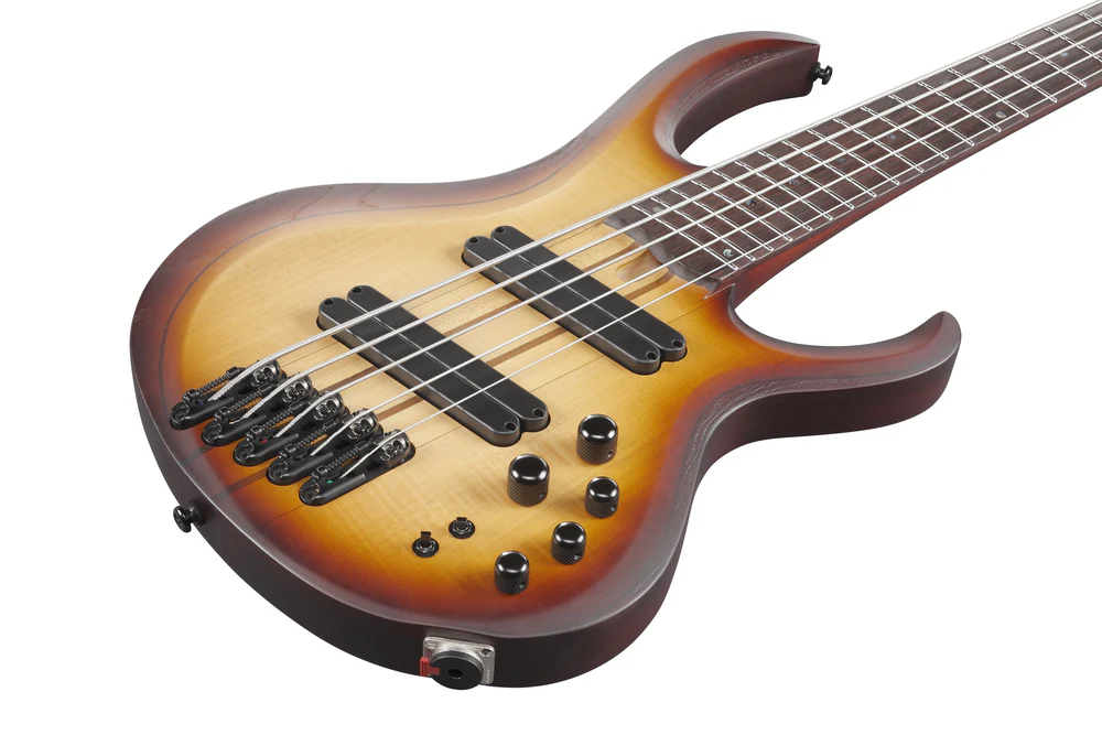 Ibanez BTB705LMNNF 5 String Electric Bass Guitar Natural Browned Burst Flat - Image 4