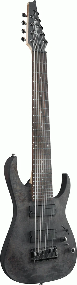 Ibanez RG9PB Transparent Gray Flat 9 String Electric Guitar - Image 3