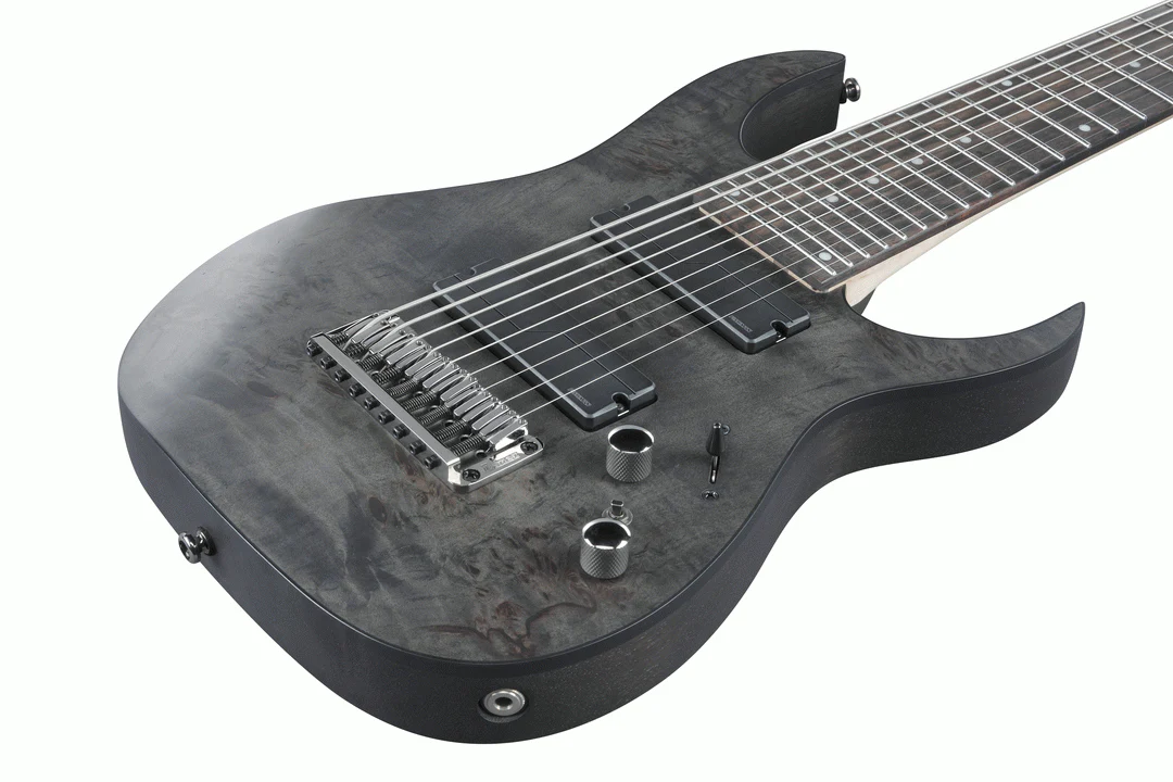 Ibanez RG9PB Transparent Gray Flat 9 String Electric Guitar - Image 4