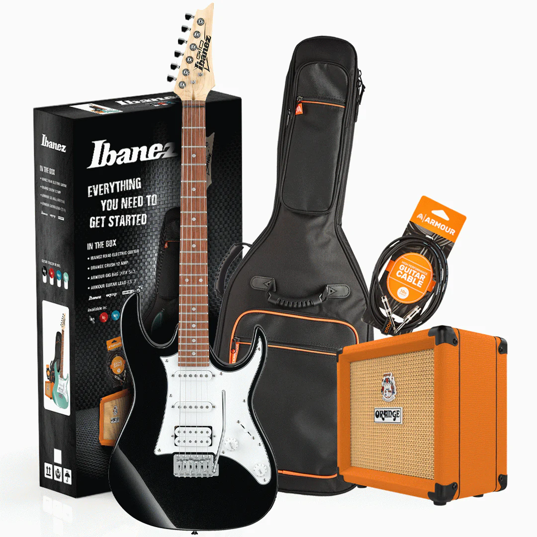 Ibanez RX40BKN Guitar Pack with Orange Crush Amplifier & Accessories