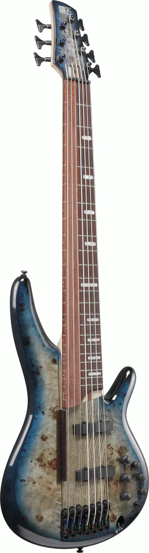 Ibanez SRAS7 Cosmic Blue Starburst 7 String Ashula Electric Bass - Image 3