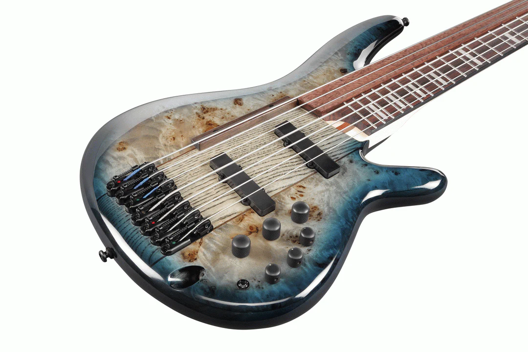 Ibanez SRAS7 Cosmic Blue Starburst 7 String Ashula Electric Bass - Image 4