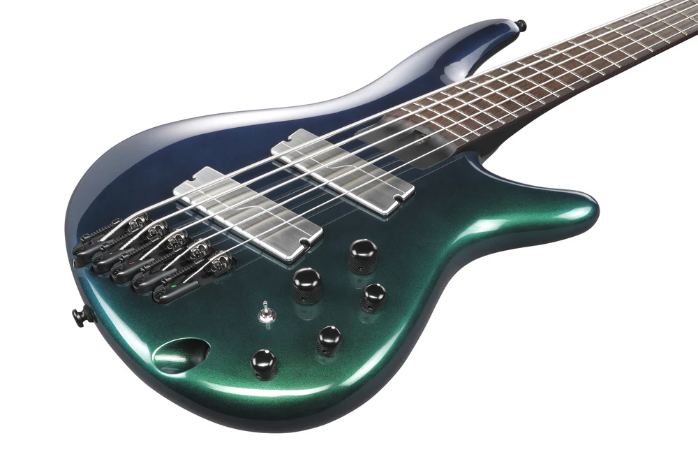 Ibanez SRMS725BCM 5 String Electric Bass Guitar Blue Chameleon - Image 3