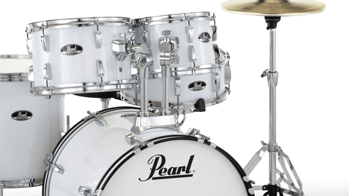 Pearl Roadshow Junior Pack With Hardware, Stool & Cymbals - Pure White - Image 3