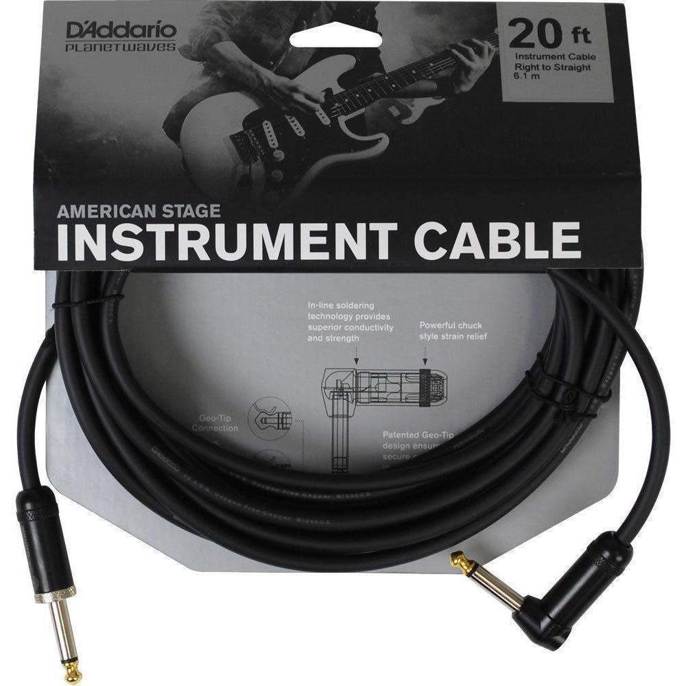 Planet Waves American Stage Instrument Cable Right Angle 20 Feet