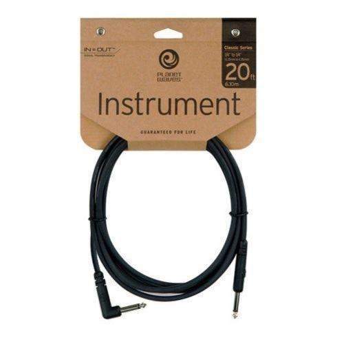 Planet Waves Classic Series Instrument Cable Right Angle Plug 20 Feet