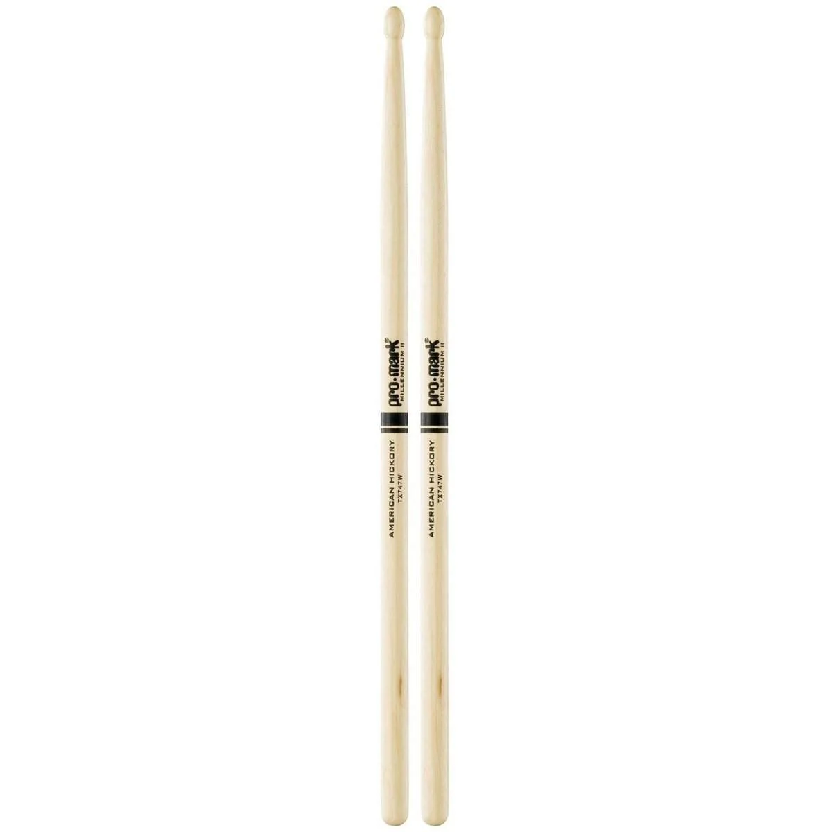 Promark Hickory 747 Rock Wood Tip Drumstick