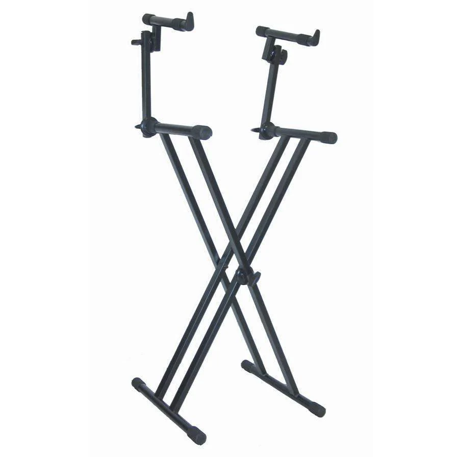 Quik Lok Double Braced Double Tier Keyboard Stand