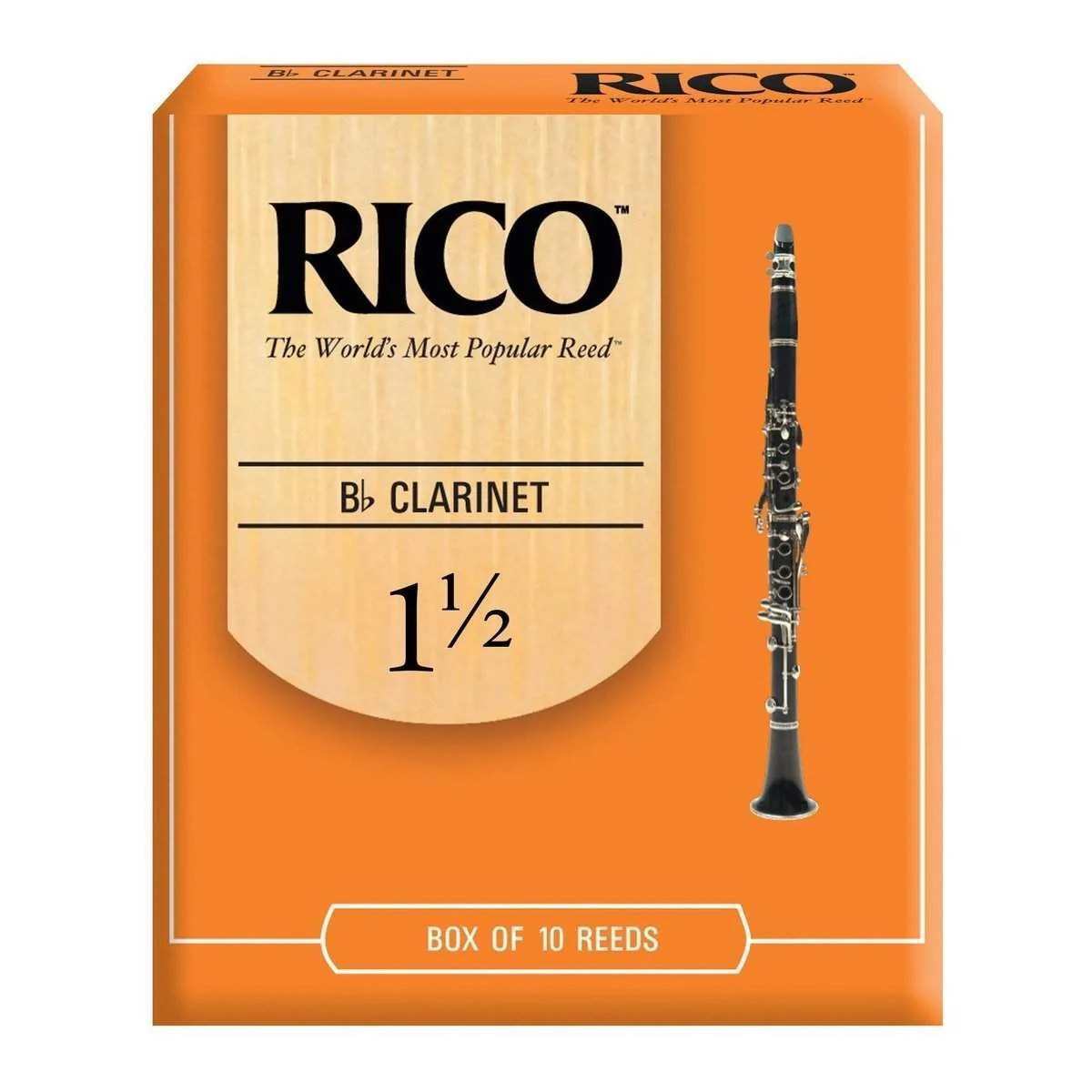 Rico Bb Clarinet Reeds Strength 1.5 10 Pack
