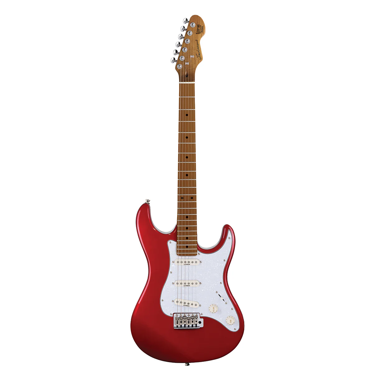 Sceptre Ventana Standard Double Cutaway Candy Apple Red SSS with Maple Board by Levinson
