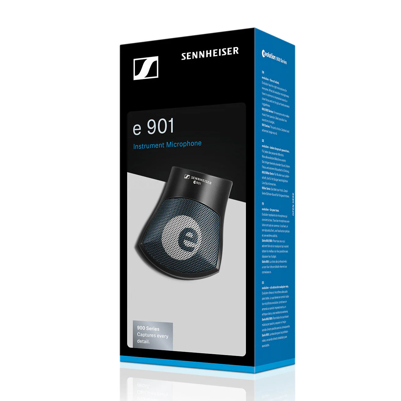 Sennheiser e 901 Instrument microphone half-cardioid, condenser, boundary layer for bass drums, piano and low-frequency instruments with 3-pin XLR