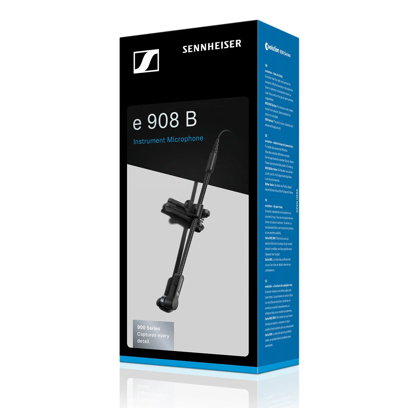 Sennheiser e 908 B Instrument microphone cardioid, condenser with flexible gooseneck for wind instruments and ew stereo jack
