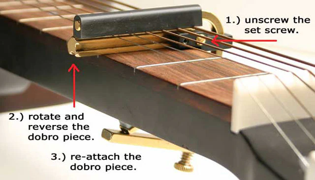 Shubb C6B Dobro/Resophonic Guitar Capo in Brass - Image 2
