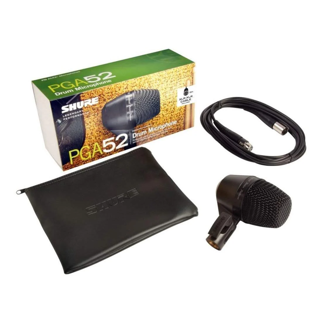 Shure PGA52XLR Microphone Dynamic Lo Z Bass Instrument Cardioid plus XLR-XLR Cable - Image 2