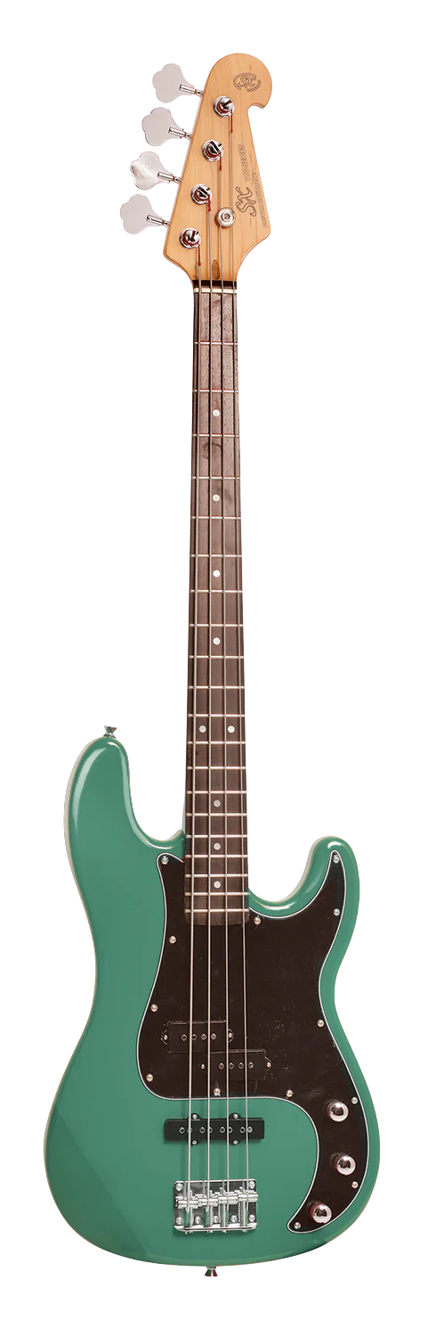 SX VEP62VGN - PB Style Bass – Vintage Green - SX Bass, Padded Bag, FREE Online Lessons