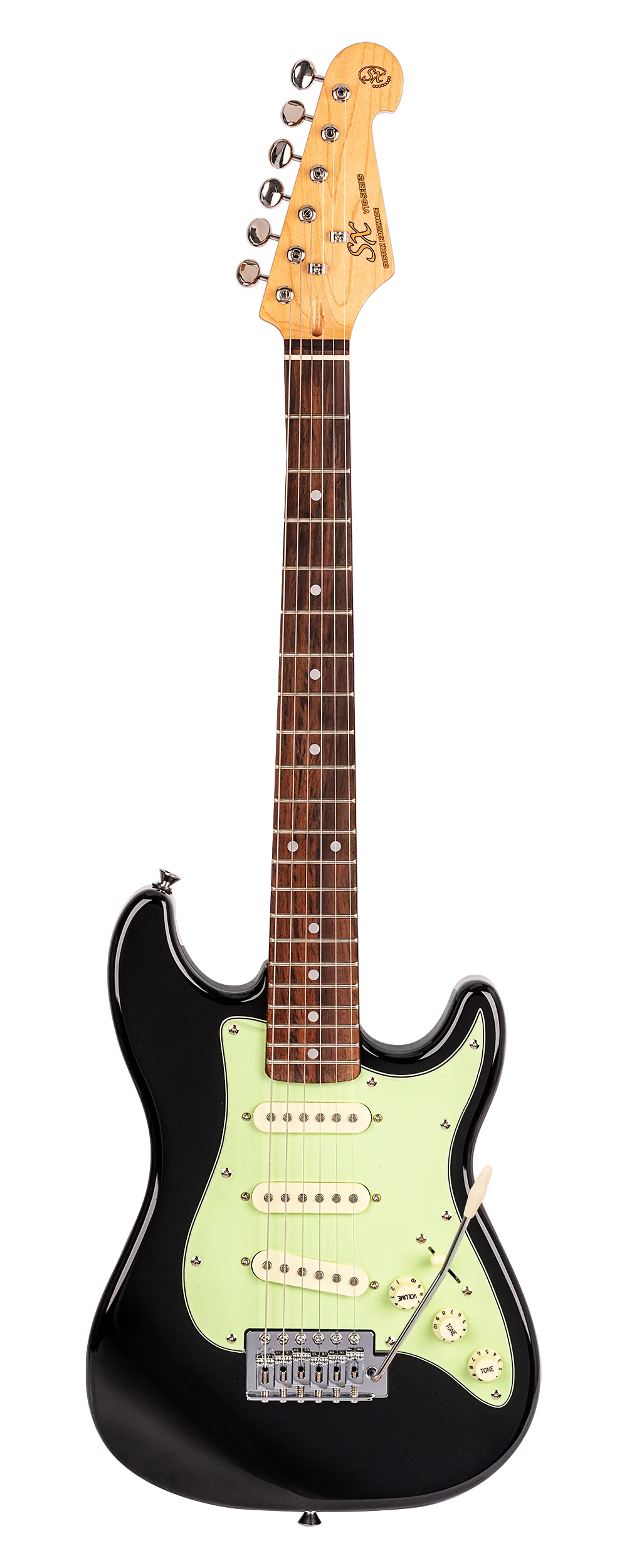 SX VES12B - ½ Size SC Style Guitar Pack – Black - SX Guitar, SX Heavy Duty Padded Bag, FREE Online Lessons
