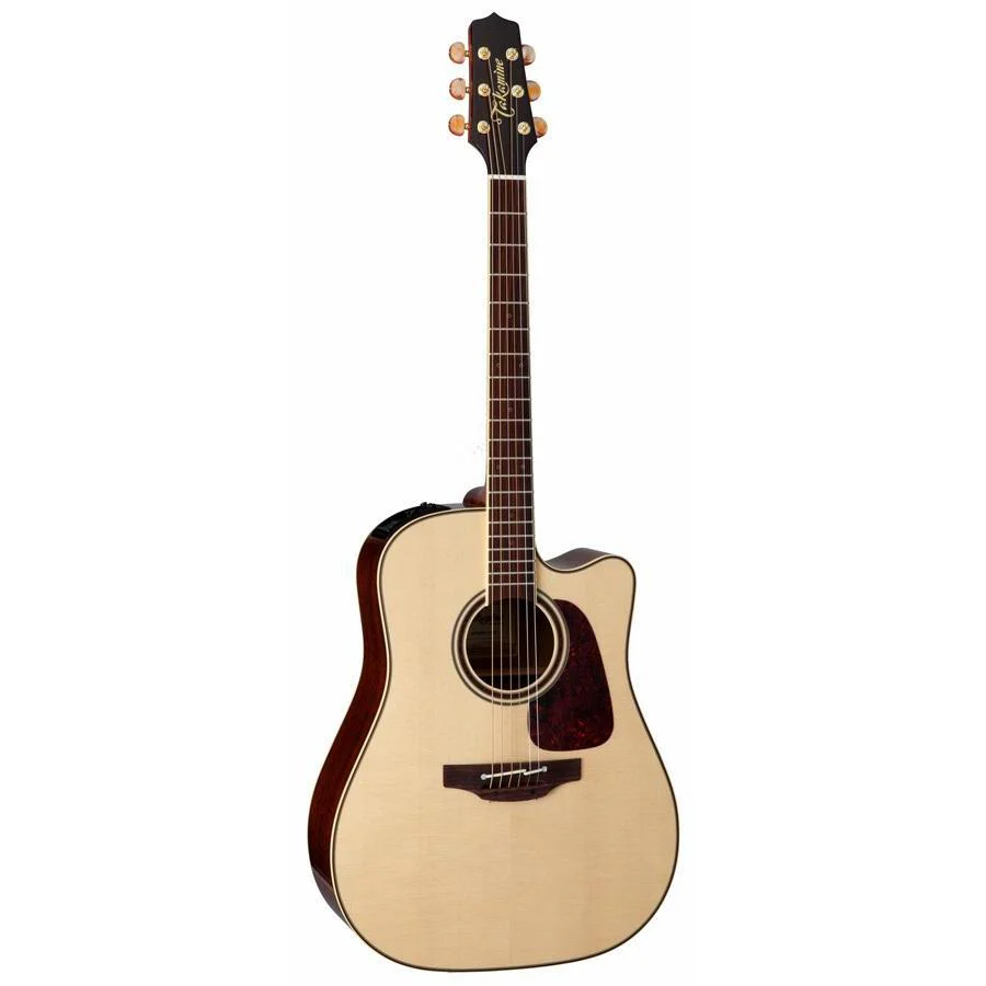 Takamine Custom Pro Series 4 Dreadnought Ac El Guitar With Cutaway In Natural Gloss Finish