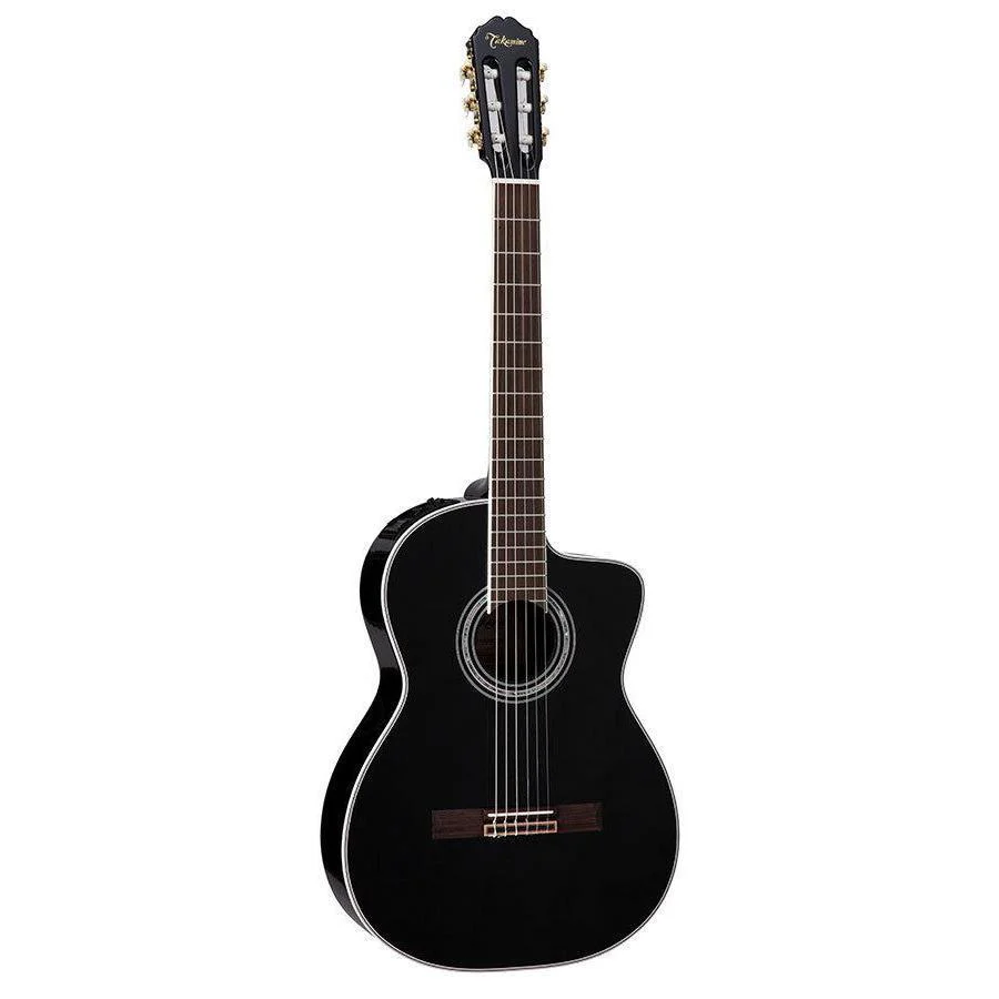 Takamine Pro Series Ac El Full Size Classical Guitar With Cutaway In Black Gloss Finish