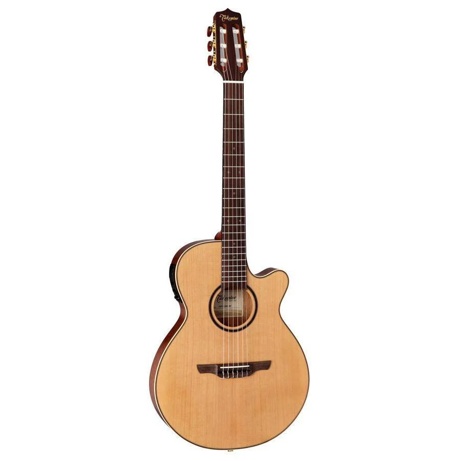 Takamine Thinline Series Ac El Nylon String Guitar With Cutaway In Natural Satin Finish