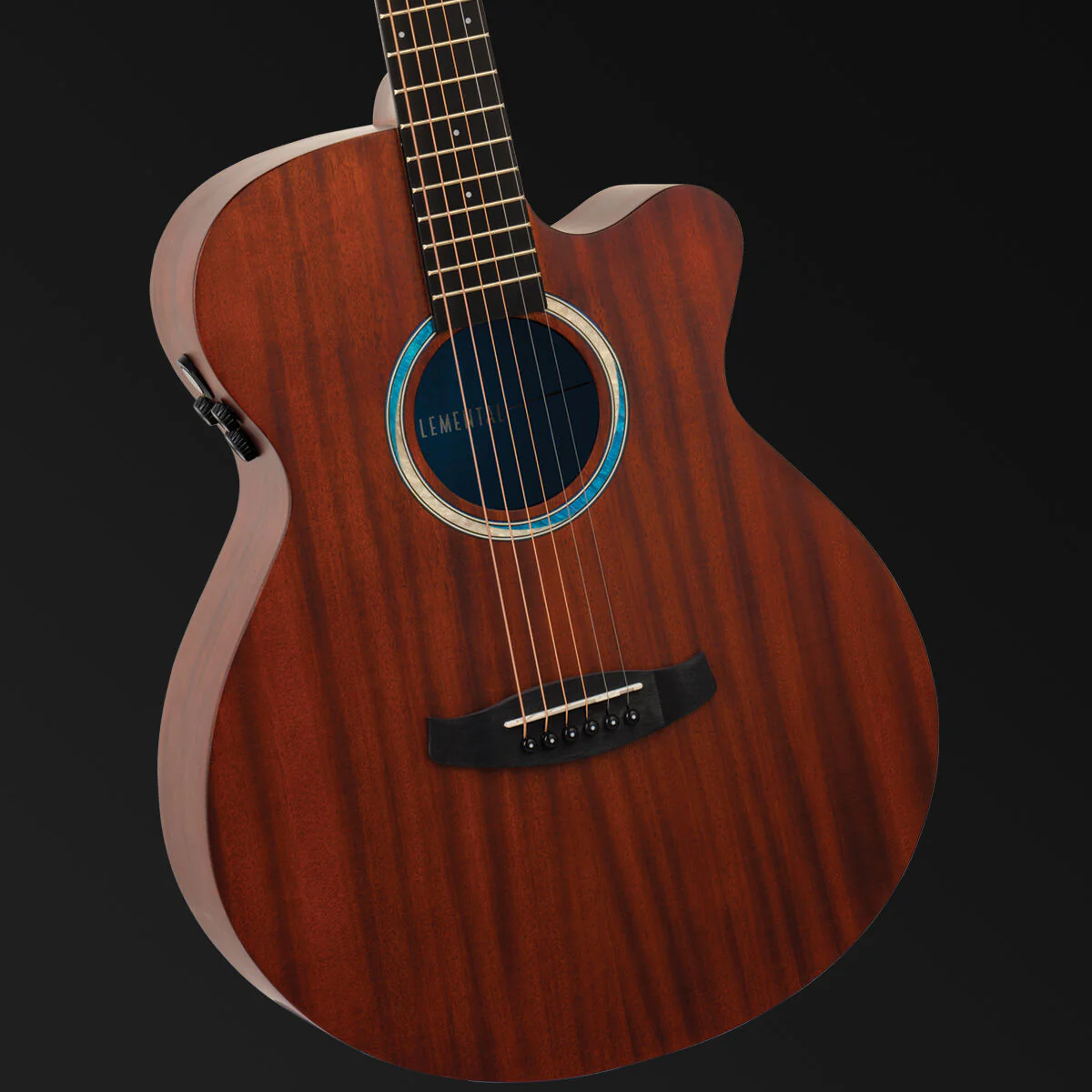 Tanglewood Elemental Solid Mahogany Top SuperFolk Cutaway Electric Guitar - Image 2