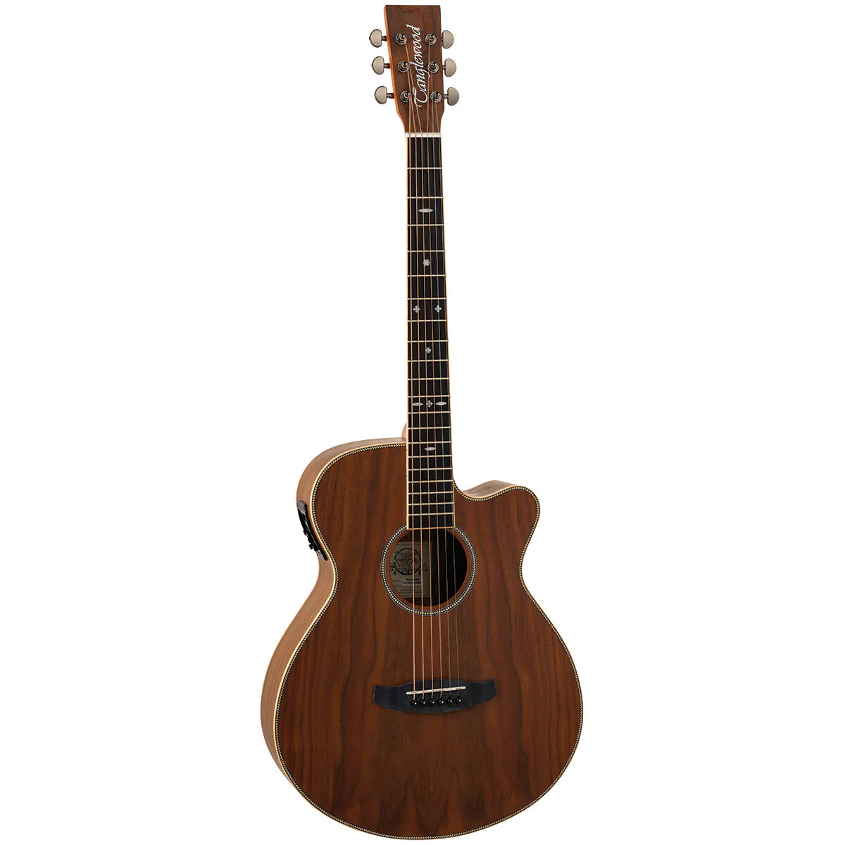 Tanglewood Reunion Pro All Figured Black Walnut Solid Top Super Folk Cutaway Electric