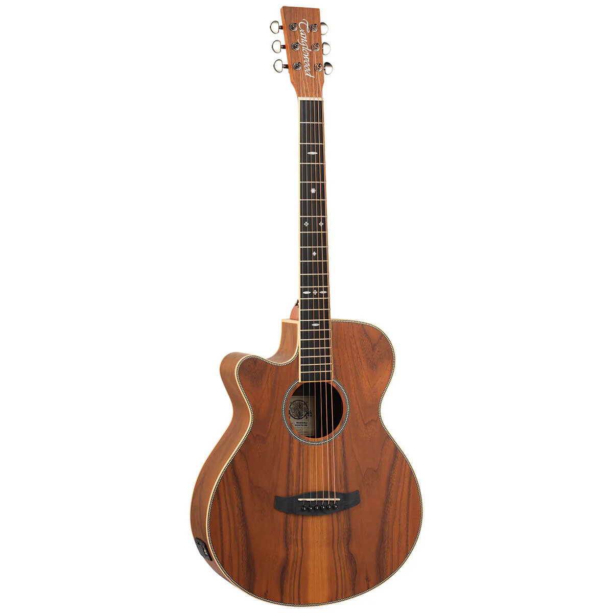 Tanglewood Reunion Pro All Figured Black Walnut Solid Top Super Folk Cutaway Electric Left Hand
