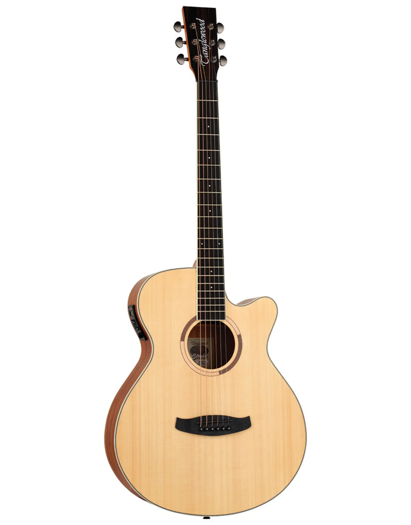 Tanglewood Strada Super Folk Solid Top, Spruce/Mahogany Cutaway Electric Guitar