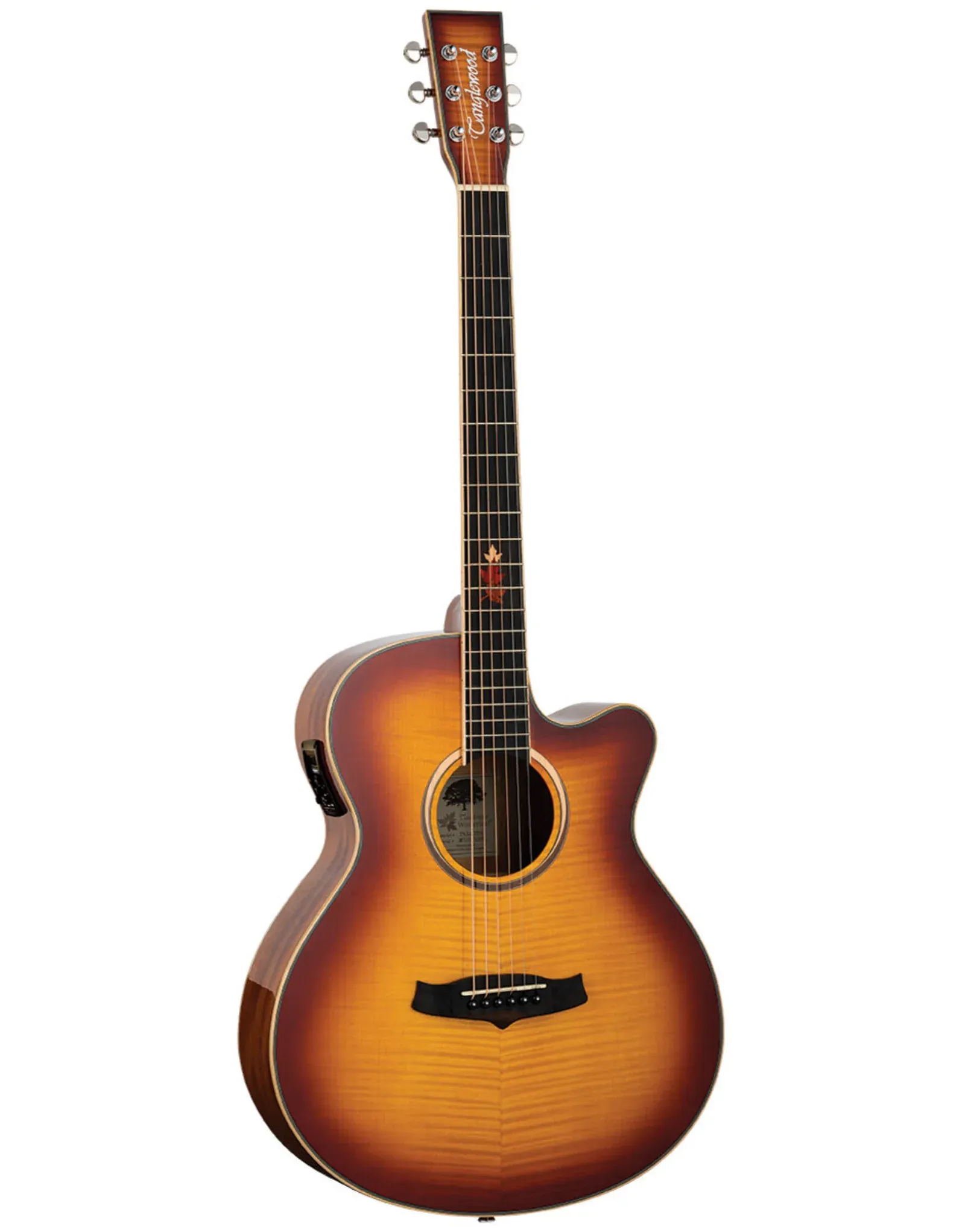 Tanglewood Winterleaf Exotic Superfolk Solid Top Cutaway Electric Guitar with Sunburst Flame Maple