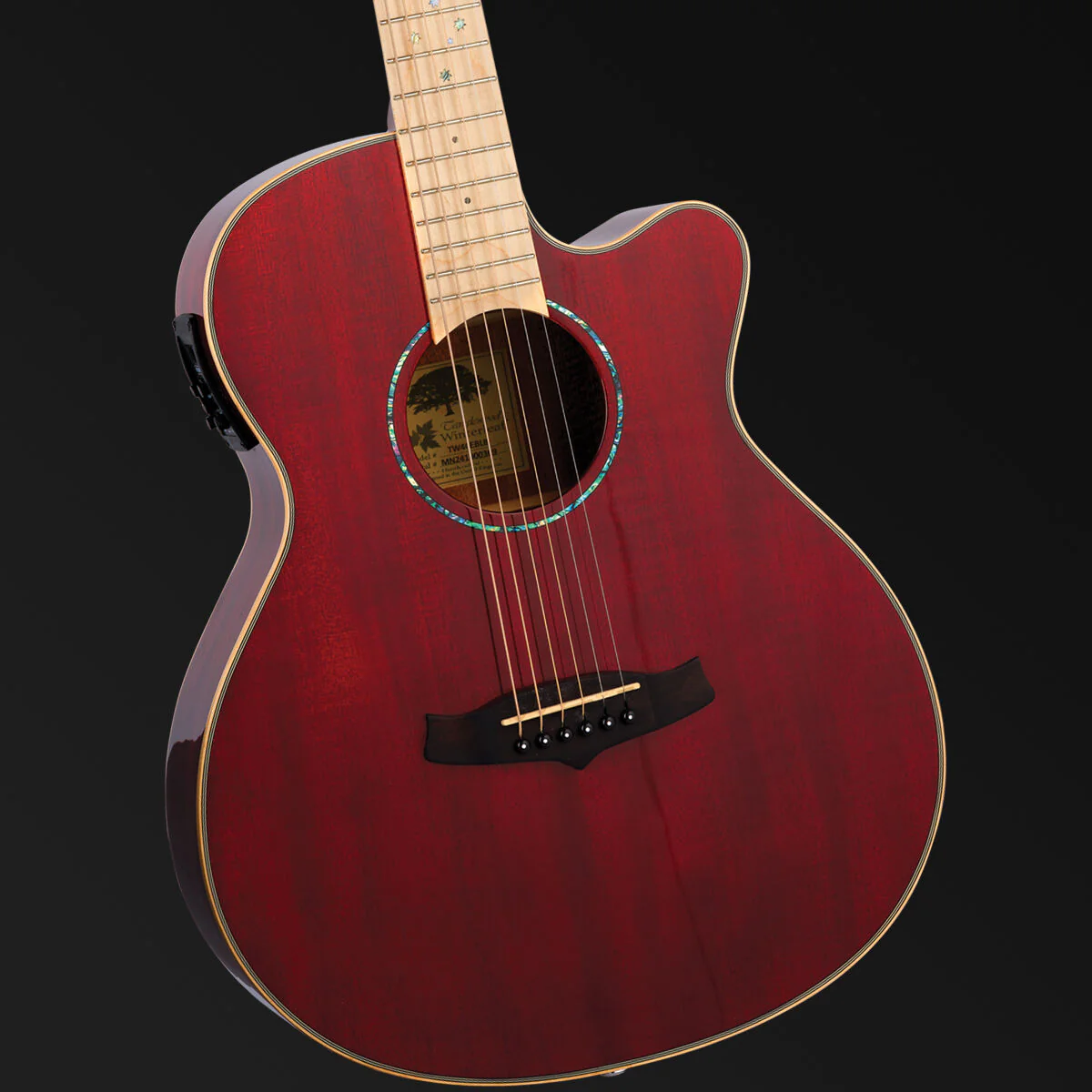 Tanglewood Winterleaf Pro Blonde Superfolk Cutaway Electric Barossa Red Gloss - Image 2