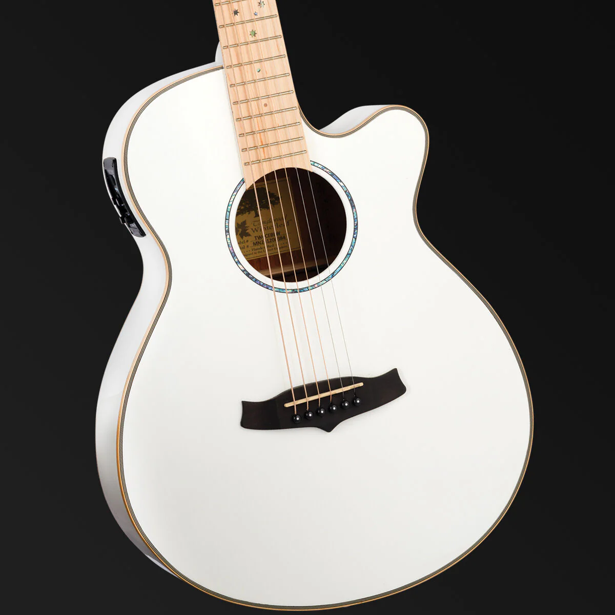 Tanglewood Winterleaf Pro Blonde Superfolk Cutaway Electric Whitsunday White Gloss - Image 2