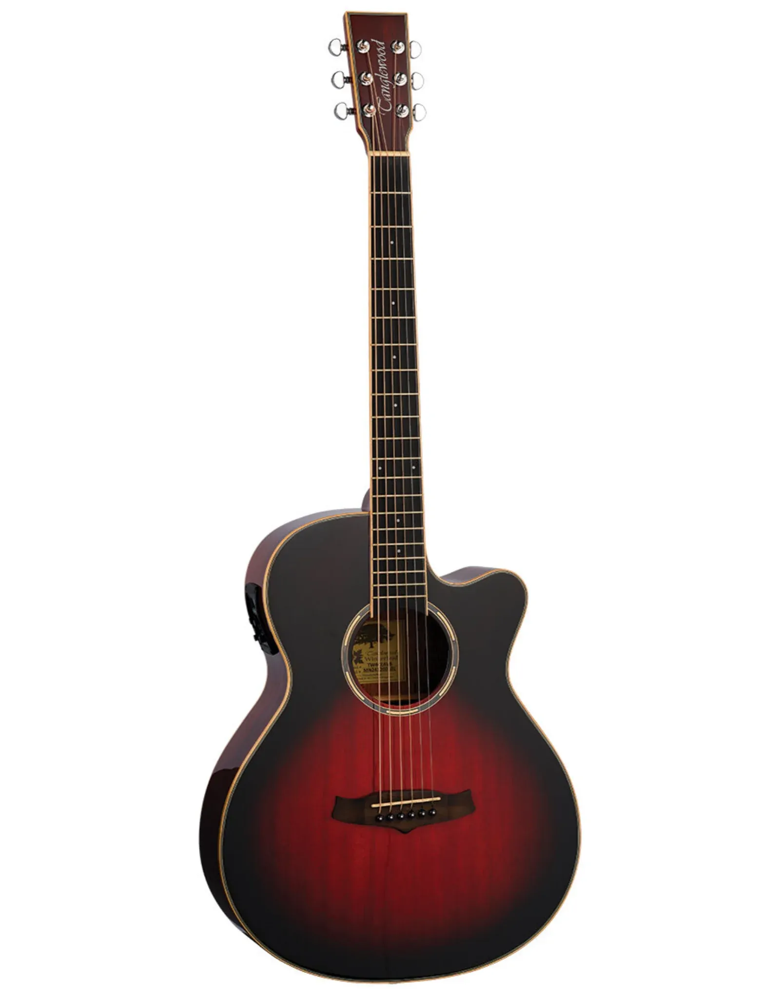 Tanglewood Winterleaf Pro Super Folk Cutaway Electric Antique Vintage Burst