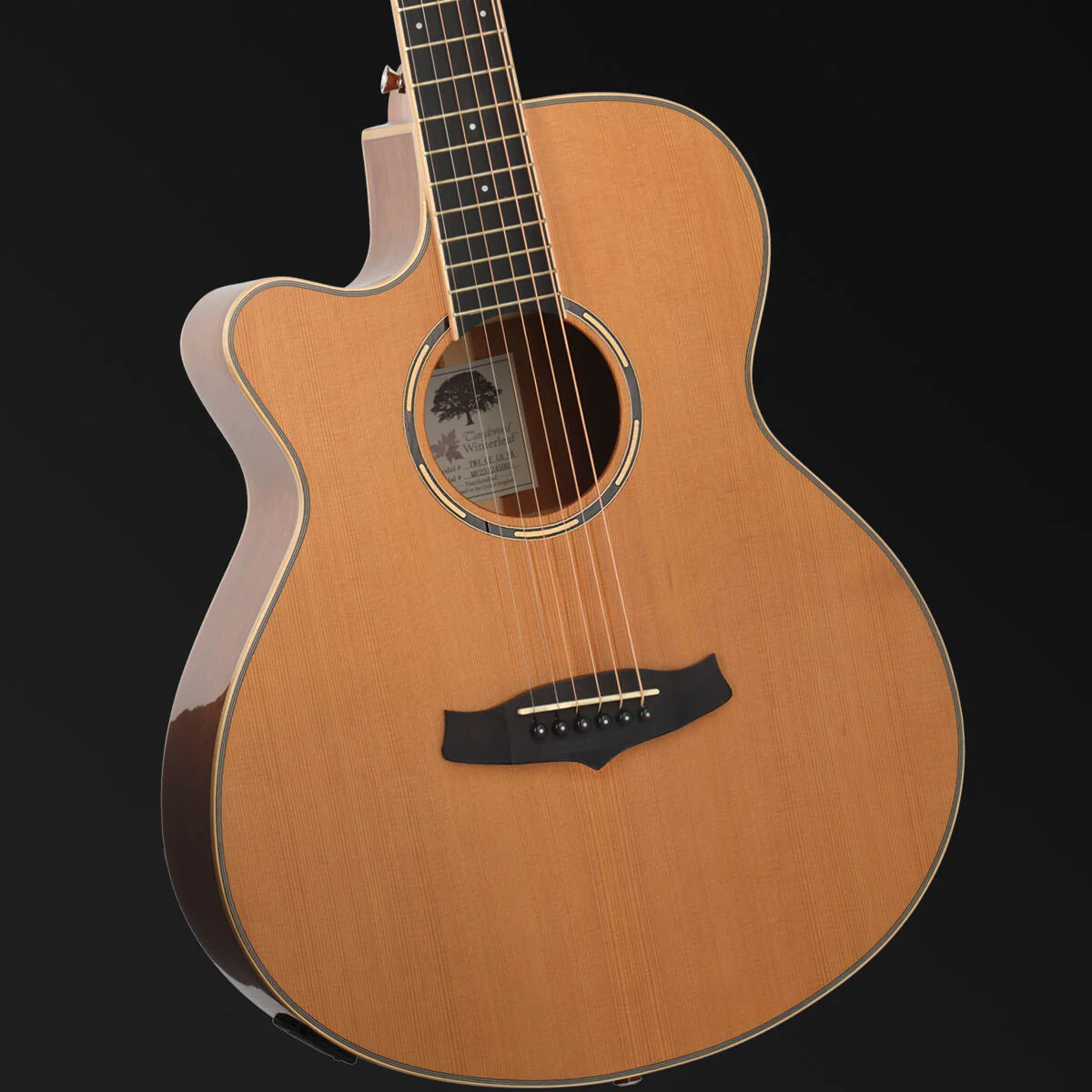 Tanglewood Winterleaf Pro Super Folk Cutaway Electric Left-Hand Acoustic Guitar - Image 2
