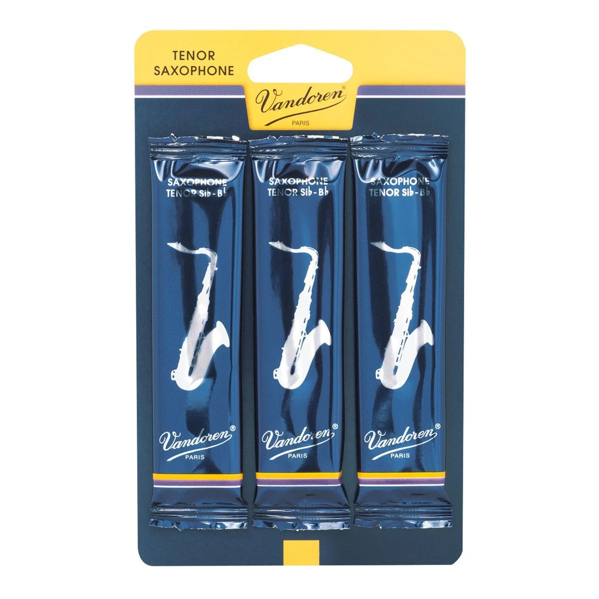 Vandoren Tenor Sax Reeds - TRADITIONAL - Card of 3 - Grade 1.5