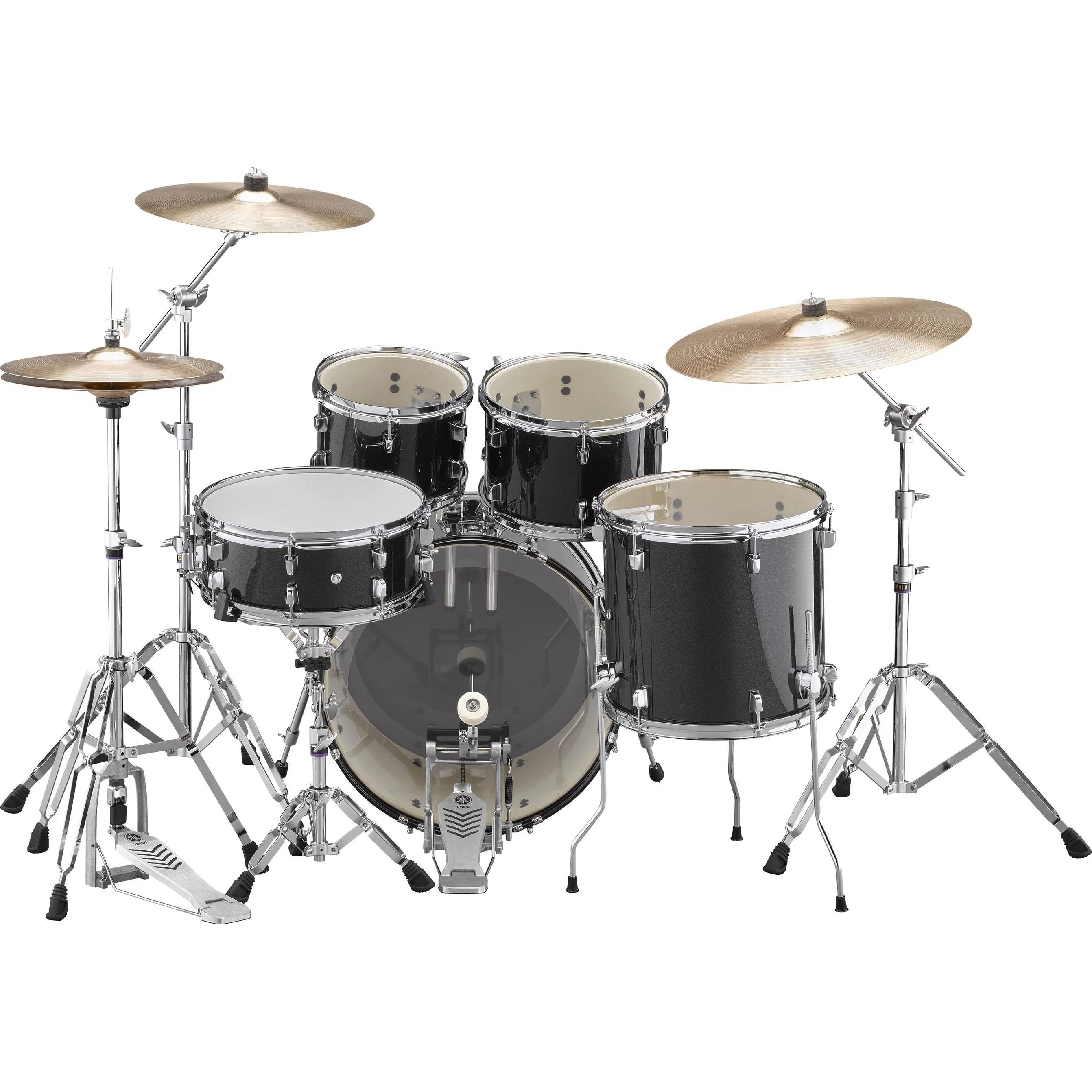 Yamaha Rydeen Fusion Drum Kit In Black Glitter With Hardware Cymbals Sticks And Stool - Image 3